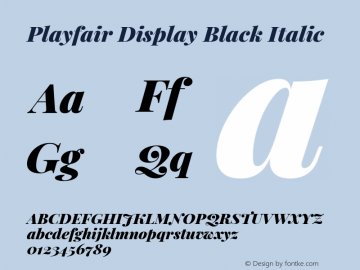 Playfair Display Black Italic Version 1.200; ttfautohint (v1.6) Font Sample