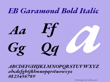 EB Garamond Bold Italic Version 1.000; ttfautohint (v1.8.2) Font Sample