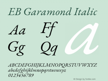 EB Garamond Italic Version 1.000; ttfautohint (v1.8.2) Font Sample