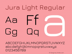 Jura Light Regular Version 5.104 Font Sample
