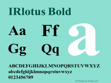 IRlotusICEE-Bold Version 1.000 Font Sample