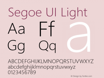 Segoe UI Light Version 5.53图片样张