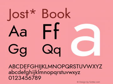 Jost* Book Version 3.200; ttfautohint (v0.97) -l 8 -r 50 -G 200 -x 14 -f dflt -w G图片样张