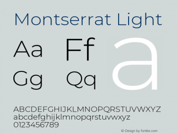 Montserrat Light Version 7.200;PS 007.200;hotconv 1.0.88;makeotf.lib2.5.64775图片样张