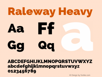 Raleway Heavy Version 2.001 Font Sample