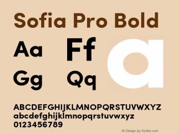 Sofia Pro Bold Version 2.000 Font Sample