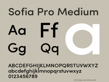 Sofia Pro Medium Version 2.000 Font Sample