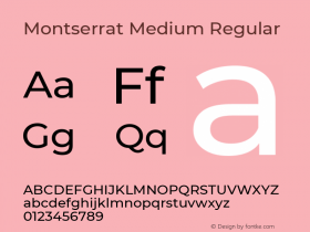 Montserrat Medium Version 7.200 Font Sample