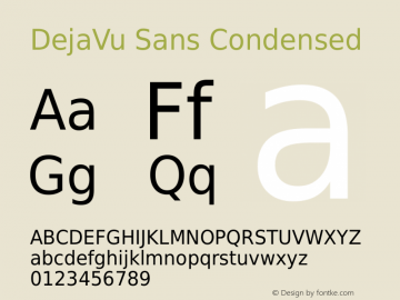 DejaVu Sans Condensed Version 2.35 Font Sample