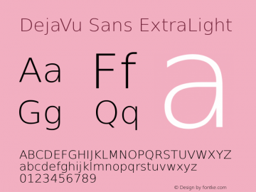 DejaVu Sans ExtraLight Version 2.35图片样张