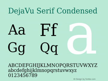 DejaVu Serif Condensed Version 2.35 Font Sample