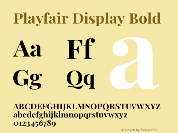 Playfair Display Bold Version 1.200; ttfautohint (v1.6) Font Sample