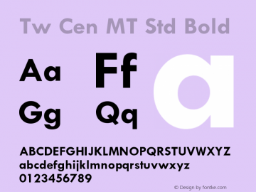 TwCenMTStd-Bold OTF 1.000;PS 001.000;Core 1.0.29图片样张