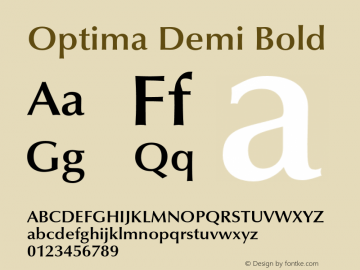 Optima-DemiBold 001.000 Font Sample