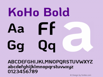 KoHo Bold Version 1.000; ttfautohint (v1.6) Font Sample