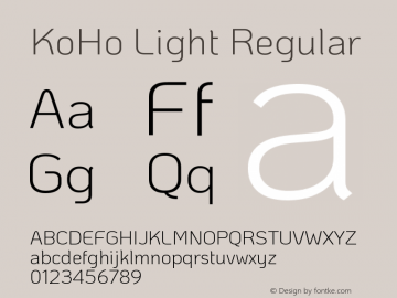 KoHo Light Version 1.000; ttfautohint (v1.6) Font Sample