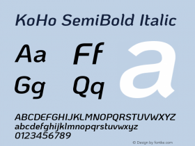 KoHo SemiBold Italic Version 1.000; ttfautohint (v1.6)图片样张