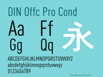 DIN Offc Pro Cond Version 7.504; 2009; Build 1023 Font Sample