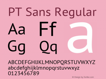 PT Sans Version 2.003W OFL Font Sample