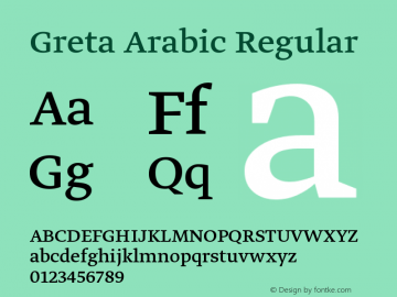 Greta Arabic Version 1.00 May 10, 2016, initial release Font Sample
