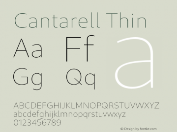 Cantarell Thin Version 0.201 Font Sample