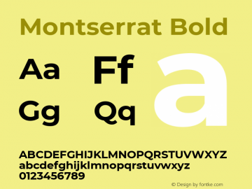 Montserrat Bold Version 7.200 Font Sample