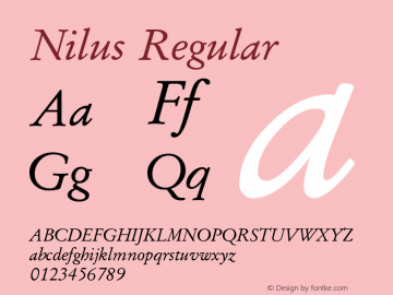 Nilus Version 6.17 Font Sample