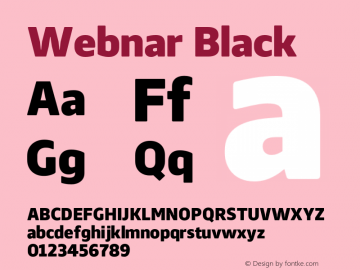Webnar Black Version 1.000;PS 001.000;hotconv 1.0.70;makeotf.lib2.5.58329 Font Sample