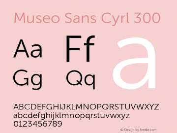 MuseoSansCyrl-300 Version 1.023 Font Sample