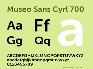 MuseoSansCyrl-700 Version 1.023 Font Sample