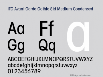 ITCAvantGardeStd-MdCn OTF 1.018;PS 001.001;Core 1.0.31;makeotf.lib1.4.1585 Font Sample