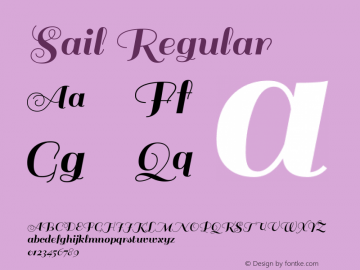 Sail Version 1.002 Font Sample