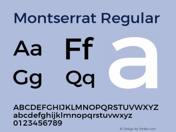Montserrat Regular Version 3.100;PS 003.100;hotconv 1.0.88;makeotf.lib2.5.64775 Font Sample
