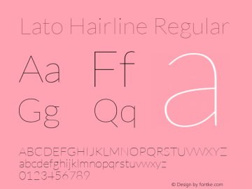 Lato-Hairline Version 1.104; Western+Polish opensource Font Sample