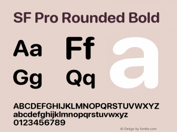 SF Pro Rounded Bold Version 15.0d4e20 Font Sample