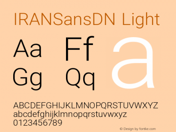 IRANSansDN Light Version 1.00 December 14, 2017, initial release Font Sample