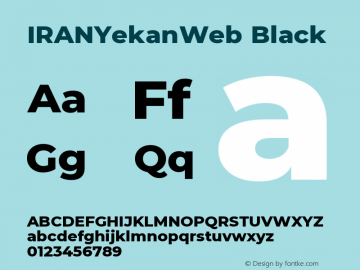 IRANYekanWeb Black Version 3.00;October 5, 2018;FontCreator 11.5.0.2422 64-bit图片样张