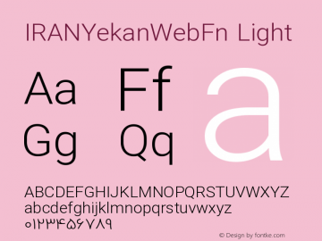 IRANYekanWebFn Light Version 3.00;December 14, 2018;FontCreator 11.5.0.2422 64-bit图片样张