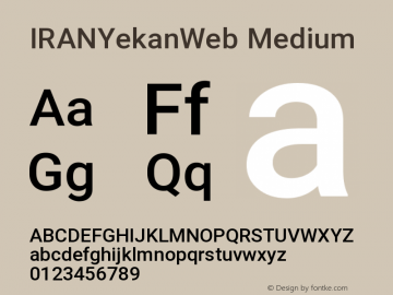 IRANYekanWeb Medium Version 3.00;December 13, 2018;FontCreator 11.5.0.2422 64-bit Font Sample