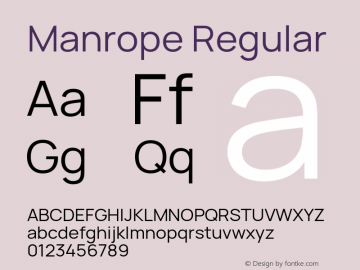 Manrope Regular Version 4.503;hotconv 1.0.109;makeotfexe 2.5.65596图片样张