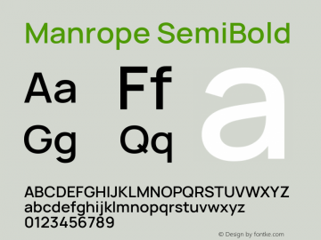 Manrope SemiBold Version 4.503图片样张
