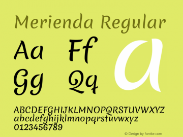 Merienda Version 1.001 Font Sample
