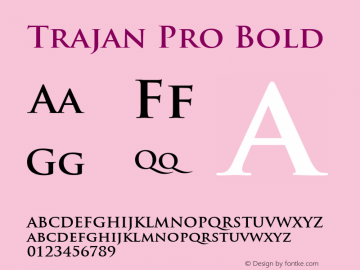 Trajan Pro Bold Version 2.041;PS Version 2.000;hotconv 1.0.64;makeotf.lib2.0.25650图片样张