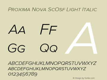 Proxima Nova ScOsf Light Italic Version 2.001图片样张