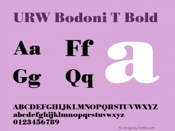 URWBodoniT Bold Version 1.10 Font Sample