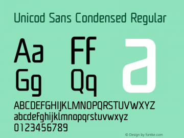 UnicodSans-CondensedRegular Version 1.1图片样张