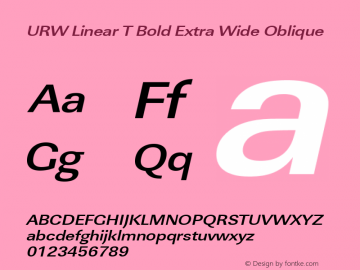 URWLinearTExtWid Bold Oblique Version 1.10图片样张