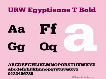 URWEgyptienneT Bold Version 1.10 Font Sample