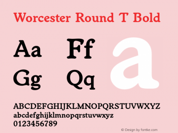 WorcesterRouT Bold Version 1.10 Font Sample