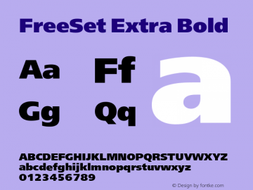 FreeSet Extra Bold Version 2.000 Font Sample